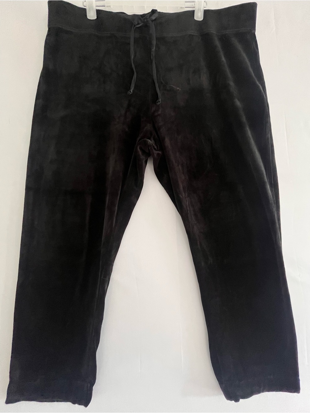 Talbots Black Velour Velvet Drawstring Joggers Pants XL